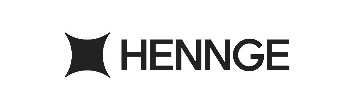 HENGE logo a dark geometric emblem to the left of the bold word HENGE