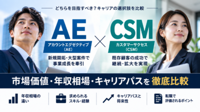 アカウントエグゼクティブ（AE）とカスタマーサクセス（CSM）の市場価値｜年収相場とキャリアパスを比較
